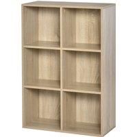HOMCOM Cubic Cabinet Bookcase Shelves Storage Display for Study, Living Room, Home Office, Oak Tone