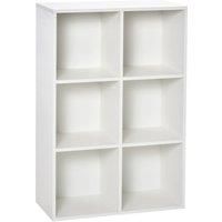 HOMCOM Cubic Cabinet Bookcase Shelves Storage Display for Study, Living Room, Home Office, White