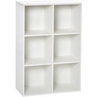 HOMCOM Six-Cube Bookcase - White Wood Effect Aosom UK