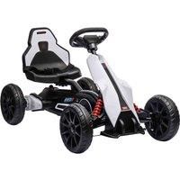 HOMCOM 12V Electric Go Kart w/ Forward Reversing 2 Speeds for 3-8 Yrs White, White