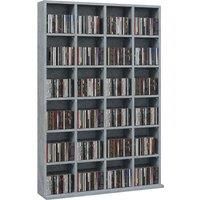 HOMCOM Dvd Cd Media Storage Rack, Video Display Unit, 89 X 130.5 cm, Grey