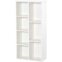 HOMCOM Bookcase Industrial Bookshelf Free Standing Display Cabinet Cube Storage Unit for Home Office Living Room Study White
