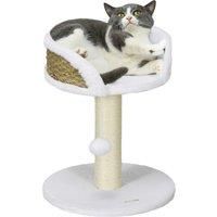PawHut Cat Tree Tower with Scratching Posts, White