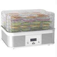 HOMCOM 5 Tier Food Dehydrator, 245W Stainless Steel Food Dryer Machine with Adjustable Temperature, Timer and LCD Display for Drying Fruit, Meat, Vegetable, Jerky and Pet Treat, White