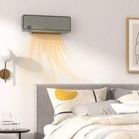 Homcom 1Kw 2Kw Wall Downflow Heater W Timer Remote