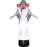 Outsunny 8.9FT Tall Halloween Inflatable Witch Ghost with Three Heads, Blow Up Outdoor Halloween Decoration with Build-in LED Lights Aosom UK
