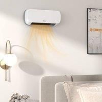 HOMCOM Electric Heater, 2000W Wall Mounted Space Heater with Remote Control, 3 Modes, Timer, Overheat Protection, Ceramic Heater for Home Low Energy, White