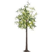HOMCOM 6ft Olive Tree Light with 300 Warm White LED Lights, Artificial Tree for Indoor, Party, Wedding, Christmas, Home Decoration, Green