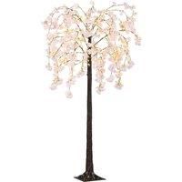 HOMCOM 6ft Cherry Blossom Tree Light with 450 Warm White LED Lights, Artificial Tree for Indoor, Party, Wedding, Christmas, Home Decoration, Pink