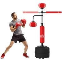 Homcom 3-in-1 Punching Bag With 2 Speedballs, 360£ Reflex Bar, Red