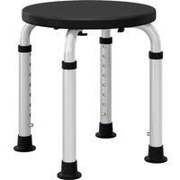 HOMCOM Shower Chair, Height Adjustable Aluminium Shower Stool with Non-Slip Feet for Disabled, Elderly, Black Aosom UK