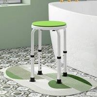 HOMCOM 360° Swivel Seat Bath Shower Stool, Adjustable Height Shower Chair with Aluminium Frame Non-Slip Feet Chair Safe Support Home Assistance, Green