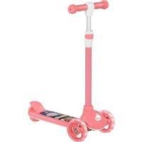 AIYAPLAY Kids Light-Up Three-Wheel Scooter with Adjustable Height TPE Handlebar - Pink, Pink