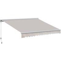Outsunny 3.5Lx2.5M Retractable Awning-Cream White