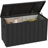 Outsunny 450L Galvanised Steel Garden Storage Box, with Wheels - Dark Grey