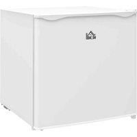 HOMCOM Tabletop Mini Freezer with 35 Litre Capacity, Small Freezer with Reversible Door, Adjustable Temperature and Removable Wire Shelf for Bedrooms, Home Office, White