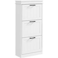 HOMCOM Three-Drawer Minimalistic Shoe Storage Cabinet, for 15 Shoes Aosom UK