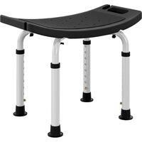 Height Adjustable Shower Stool w/ Non-Slip Foot Pads for Elderly Disabled Black