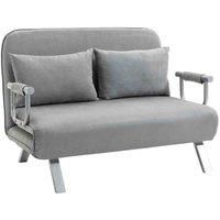 HOMCOM Two-Seater Click-Clack Sofa Bed Light Grey, none