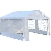 Outsunny 4m x 4 m Party Tents Portable Carport Shelter with Removable Sidewalls & Double Doors, Heavy Duty Party Tent Car Canopy
