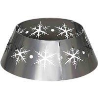 HOMCOM Christmas Tree Base Cover with Hollow Snowflake Patterns Xmas Decoration