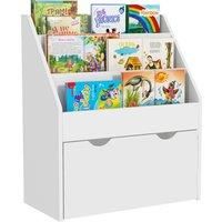 AIYAPLAY Bookcase for Kids with Shelves, Drawer, Bookcase for Bedroom, Playroom, White