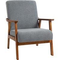 Armchair with Wide Seat Wood Frame Boucle Accent Chair for Living Room