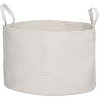 HOMCOM 88L Cotton Rope Laundry Basket, with Handles - Cream White Aosom UK
