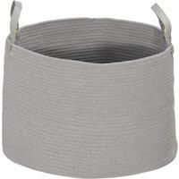 HOMCOM 88L Cotton Rope Laundry Basket, with Handles - Grey Aosom UK