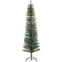 HOMCOM 6ft Artificial Pencil Christmas Tree with 329 branches, Metal Base, Realistic Xmas Tree
