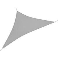 Outsunny 4x4m Triangle Sun Shade Sail Outdoor UV Protection Canopy w/ Steel Rings Ropes UV Block Outdoor Patio Shelter Grey