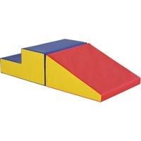 HOMCOM 2 Piece Soft Play Set for Toddler Climb and Crawl, for 12-36 Months, Red Aosom UK