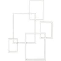 HOMCOM Floating Shelves, Wall Mounted Interlocking Cube Shelves, Display Wall Shelf for Living Room, Bedroom, Hallways, White