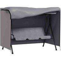 Outsunny 3 Seater 600D Oxford Patio Swing Chair Cover Outdoor Garden Furniture Rain Protection Protector Waterproof Anti-UV, 205 x 124 x 164 cm, Light Grey