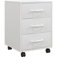 HOMCOM Mobile Filing Cabinet with 3 Drawers, Under Desk File Cabinet, White