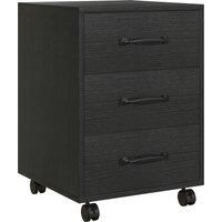 HOMCOM 3 Drawer File Cabinet, Mobile Filing Cabinet on Wheels for Home Office, Study, Black Aosom UK