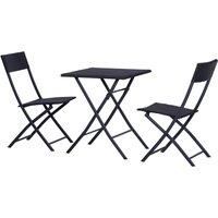 Outsunny Rattan Garden Furniture 2-Seater Wicker Garden Furniture Patio Wicker Bistro Set Folding (Black)