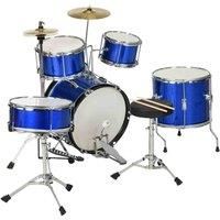 AIYAPLAY Drum Kit for Kids, Full Sized Drum Set with Five Drums, Two Cymbals, Stool, Drumsticks, Pedal, Cymbals, Musical instrument Toy, Blue
