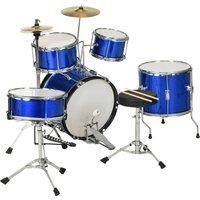 AIYAPLAY 11 Piece Kids Drum Kit w/ Stool, Drumsticks, Pedal, Cymbals, for 3-6 Years, Blue