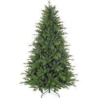 HOMCOM 7ft Artificial Christmas Tree with 2445 Tips, Metal Base, Realistic Hinged Xmas Tree for Home Office, Green