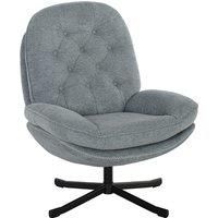HOMCOM Armchair with 360 Degree Swivel and Wide Padded Seat, Upholstered Accent Chair with Water-Repellent Chenille Fabric Occasional Chair for Living Room Bedroom Home Office Reception Balcony, Grey