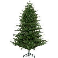 HOMCOM 1.8m/6ft Artificial Christmas Tree with 300 Multicoloured LED Lights, 8 Modes and Remote, Hinged Pre Lit Xmas Tree with Metal Stand for Party Decoration, Green