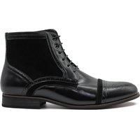 XPOSED Men's Stylish Suede & Leather Two Tone Brogues for Every Occasion in Black | Size: 8