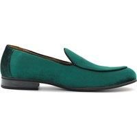 XPOSED Men's Elegant Velvet Tuxedo Slippers for Formal Occasions in Green | Size: 8