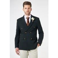 Mens Retro Prince of Wales Check Double Breasted Jacket Gold Button Tailored Fit