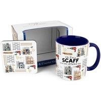 Scaffolder Mug & Coaster Gift Set - Scaffolding Novelty Trades Gift Ceramic Cup and Cork Coaster Set - Tea/Coffee Present