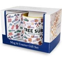 Tree Surgeon Mug & Coaster Gift Set - Aborist Novelty Trades Gift Ceramic Cup and Cork Coaster Set - Tea/Coffee Present