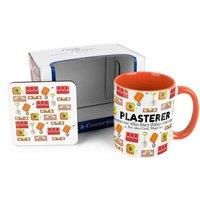Plasterer Mug & Coaster Gift Set - Novelty Trades Gift Ceramic Cup and Cork Coaster Set - Tea/Coffee Present