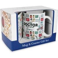 Doctor Mug & Coaster Gift Set - Novelty Trades Gift Ceramic Cup and Cork Coaster Set - Tea/Coffee Present