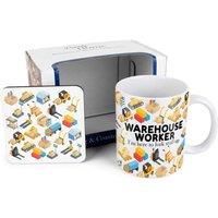 Warehouse Worker Mug & Coaster Gift Set - Novelty Trades Gift Ceramic Cup and Cork Coaster Set - Tea/Coffee Present